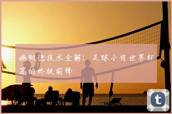 施耐德技术全解:足球小将世界杯篇的终极前锋